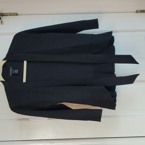 WHBM 3/4 sleeve, tie-front cardigan, black, XS